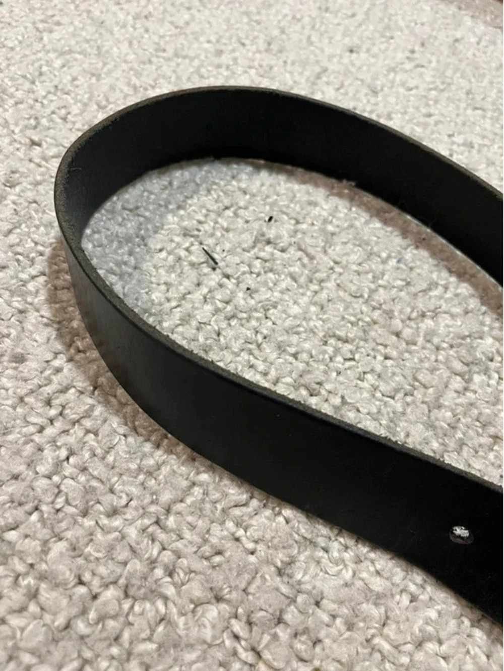 Mossimo Supply Co. Black Made in U.S.A. Genuine Leather Belt Size Small